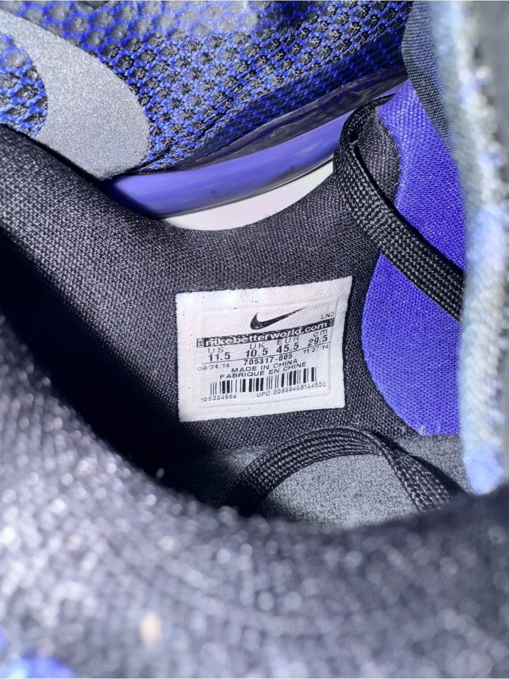 Nike Kobe X 10 Blackout Persian Violet Basketball Shoes Mens Size 11.5